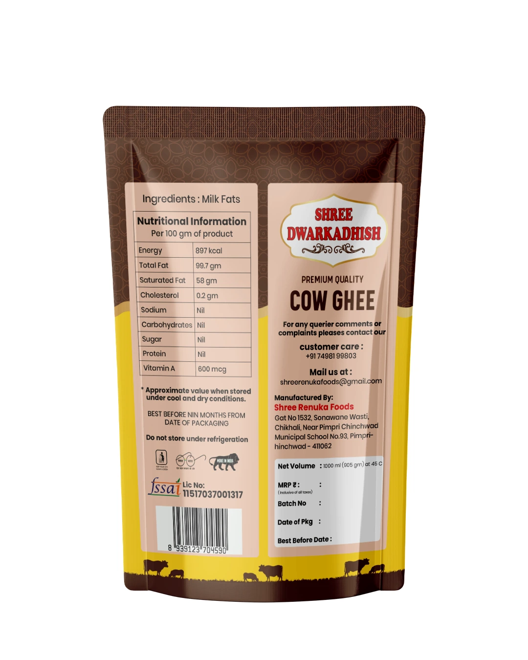 Shree Dwarkadhish Cow Ghee-Pouch - Image 2